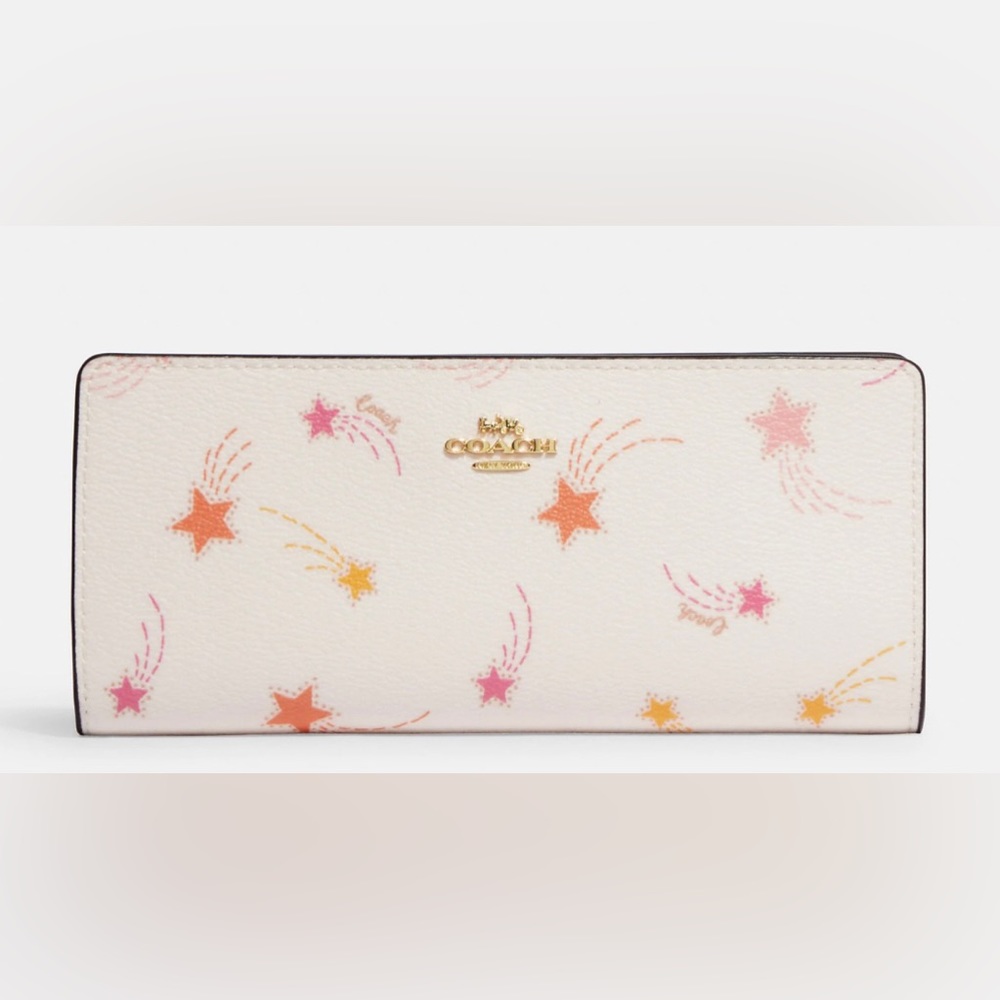 Coach Slim Zip Wallet with Shooting Star Print